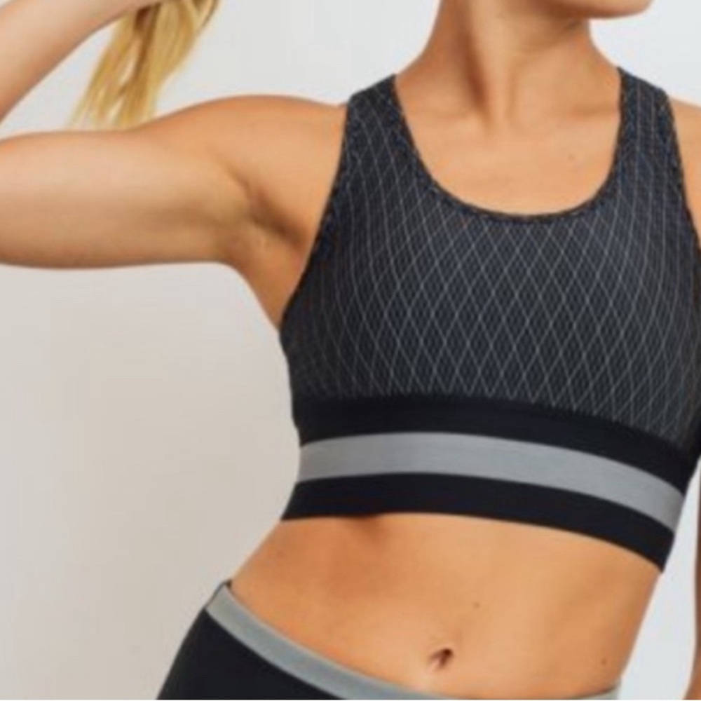 Mono B Diamond Racerback Sports Bra SIZE SMALL
